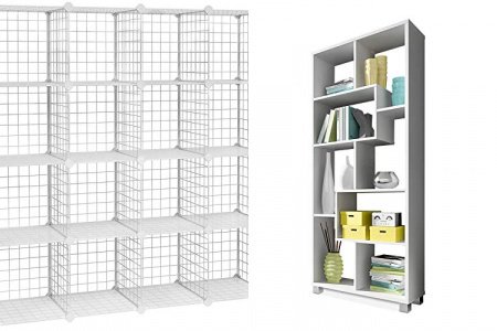 Librería modular blanca