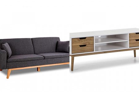 Mueble tv amarillo