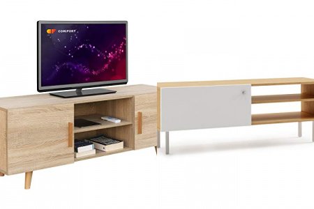 Mueble tv madera natural