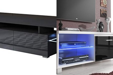 Mueble tv negro brillo