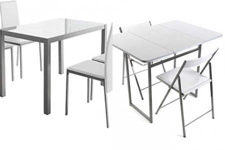 Conjunto mesa y sillas cocina blanca