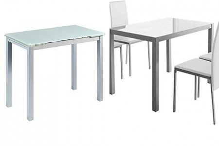 Conjunto mesa y sillas cocina cristal