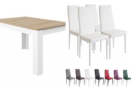 Conjunto mesa y sillas comedor blanco