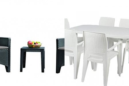 Conjunto mesa y sillas jardín plástico