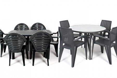 Conjunto mesa y sillas jardín resina