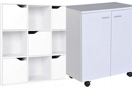 Librería blanca con puertas