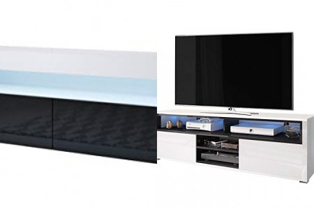 Mueble tv blanco y negro