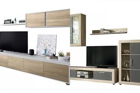 Mueble tv con vitrina