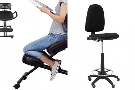 Taburete ergonómico con respaldo